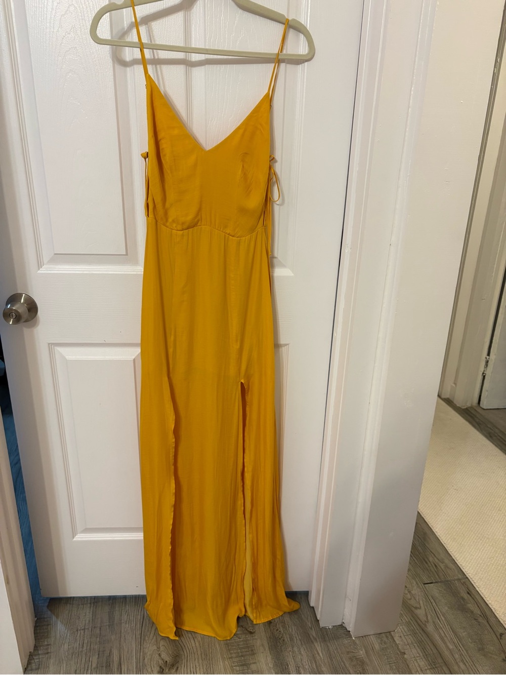 Capulet Mustard Yellow Slip Maxi Dress with Slits